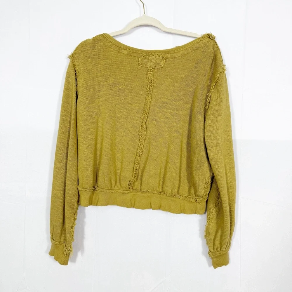 Free People X We The Free Golden Road Cardigan Curly Willow Mustard Olive Crop